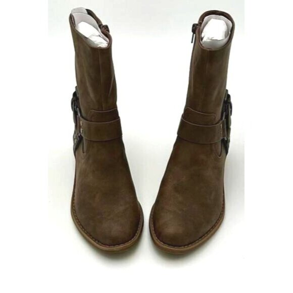 DV by Dolce Vita Daring Suede Bootie Women’s 6 Taupe Harness Strap Western Moto - Picture 5 of 7